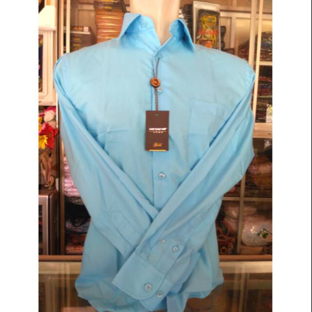 Kemeja formal biru langit/baju carparelli polos panjang /baju kantor