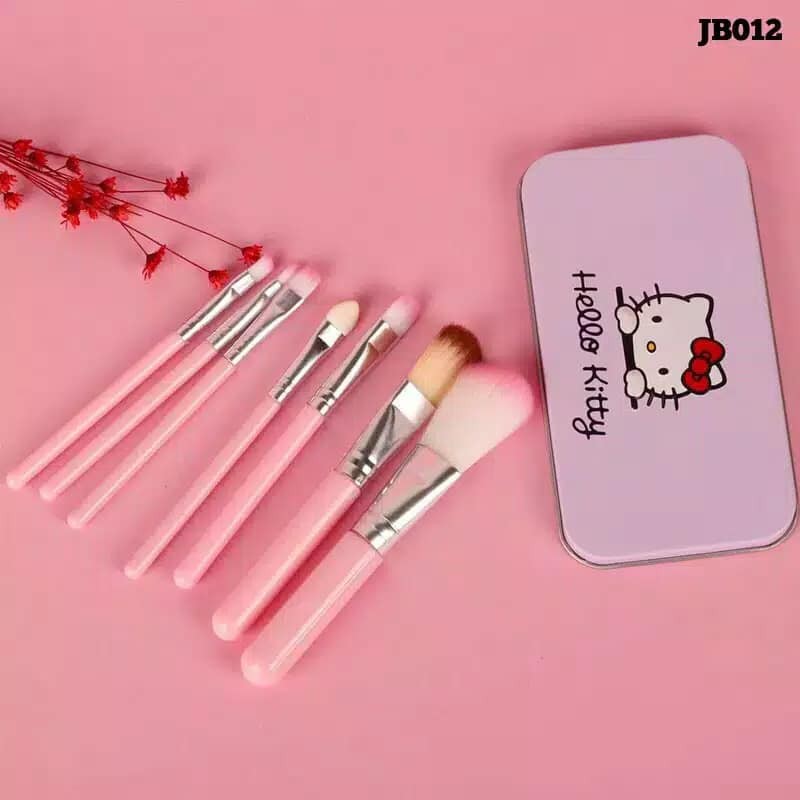 ZILLO Kuas Make Up 7in1 Kuas Wajah Karakter Hello Kitty Pink Kuas Hellokitty Wajah Lembut Di Muka