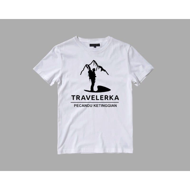 Necabela Kaos Gunung Travelerka Pecandu Ketinggian Putih Original