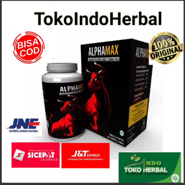 ALPHAMAX Kapsul Asli Original Obat Herbal Stamina Pria kuat Premium BPOM .