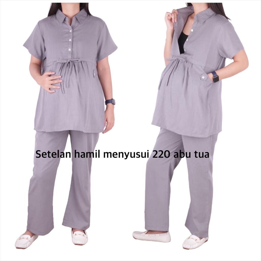 Setelan Hamil Menyusui ST220 Lengan Pendek