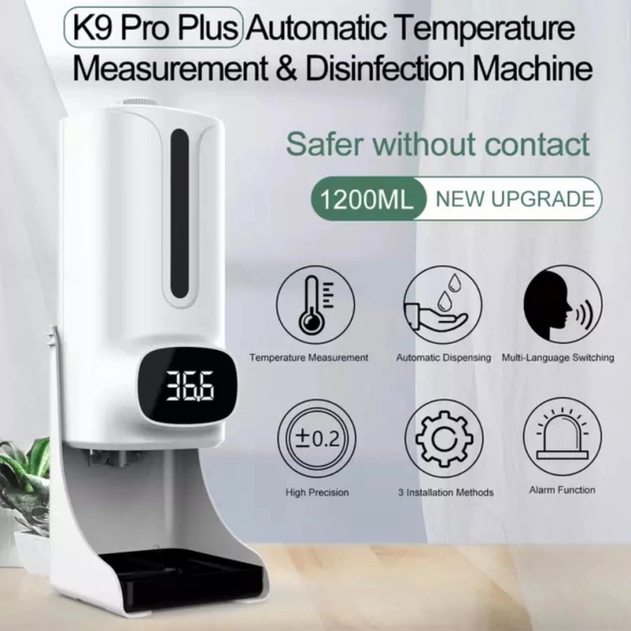K9 PRO PLUS Thermometer 2 in 1 Hand Sanitiser Dispenser Suhu Sanitizer