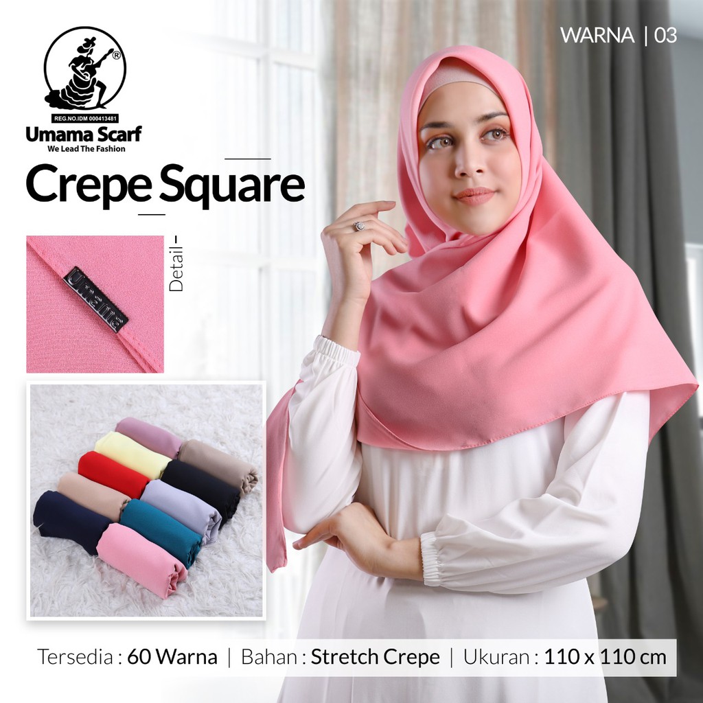 jilbab CREPE SQUARE UMAMA (kerudung segiempat stretch)-1