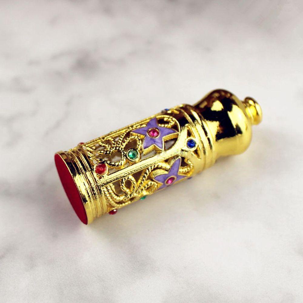 Nickolas1 1pc Botol Dropper Minyak Esensial Portable Bahan Metal Gaya Arab Antik Untuk Hadiah