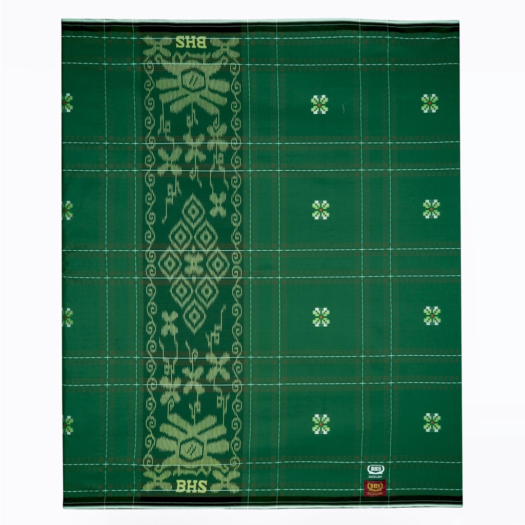 Sarung BHS Excellent Gold Motif Songket Star Pen Hijau // SSP