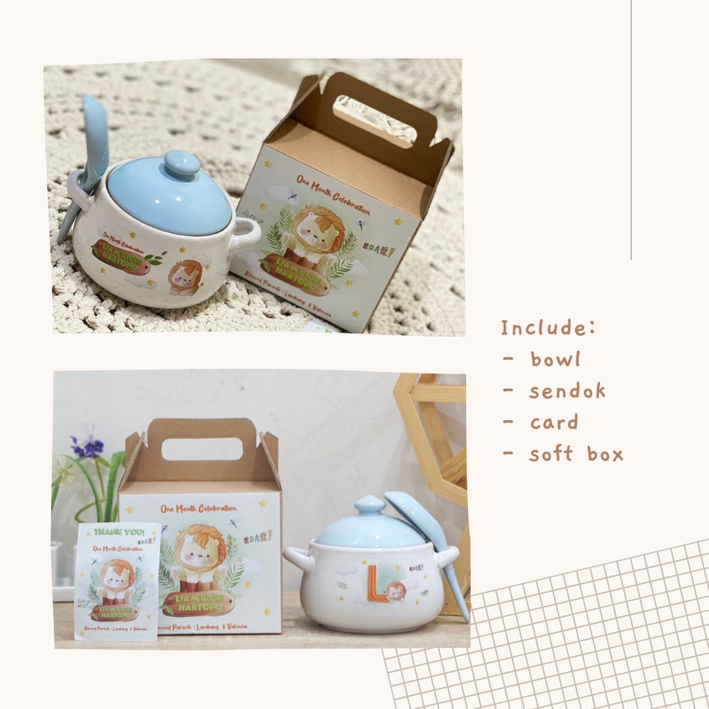 

CUSTOM Souvenir/Hampers Ulang Tahun Hardbox Ultah Bowl|Souvenir Ulang Tahun Anak | One Month Manyuek