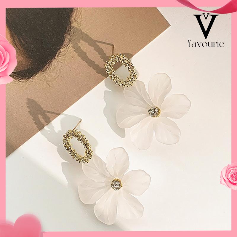 [COD]S925 Silver Needle Flower Shape Gaya Segar Anting Pejantan Cocok untuk Wanita-FA