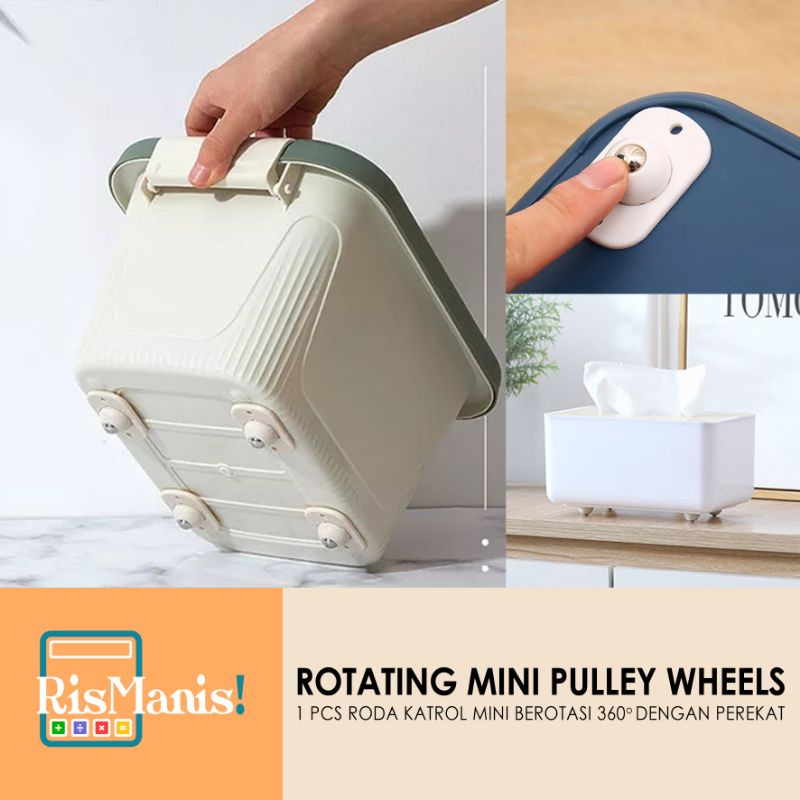 ROTATING MINI PULLEY WHEELS - 1 pcs Roda Tempel Tambahan Kecil Alat Katrol Box Bola Stainless Steel