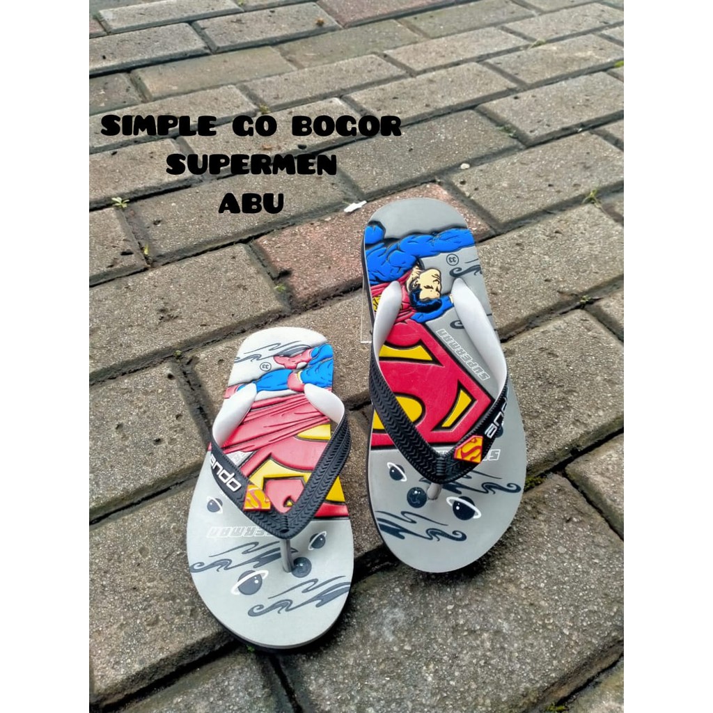 SANDAL JEPIT ANAK SD SMP MERK ANDO KARAKTER SUPERMAN  SPM 103 33-37