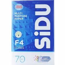 

Kertas HVS SIDU F4 70Gr - PerRIM (kertas fotocopy/kertas hvs/kertas F4)