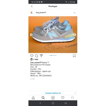 sepatu second original NB 574