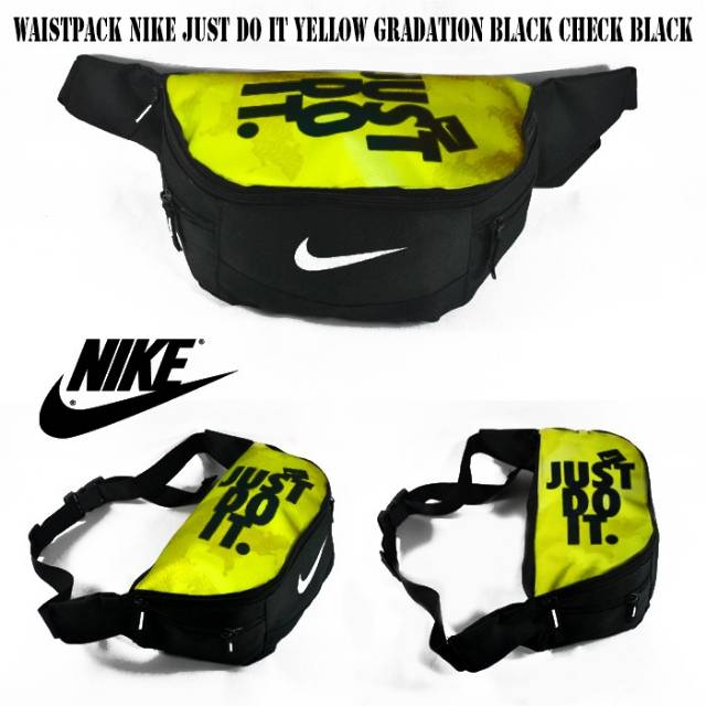 Waist Bag Tas Pinggang Selempang Pria Nike Casual Sporty Stylish 528 Black Gold