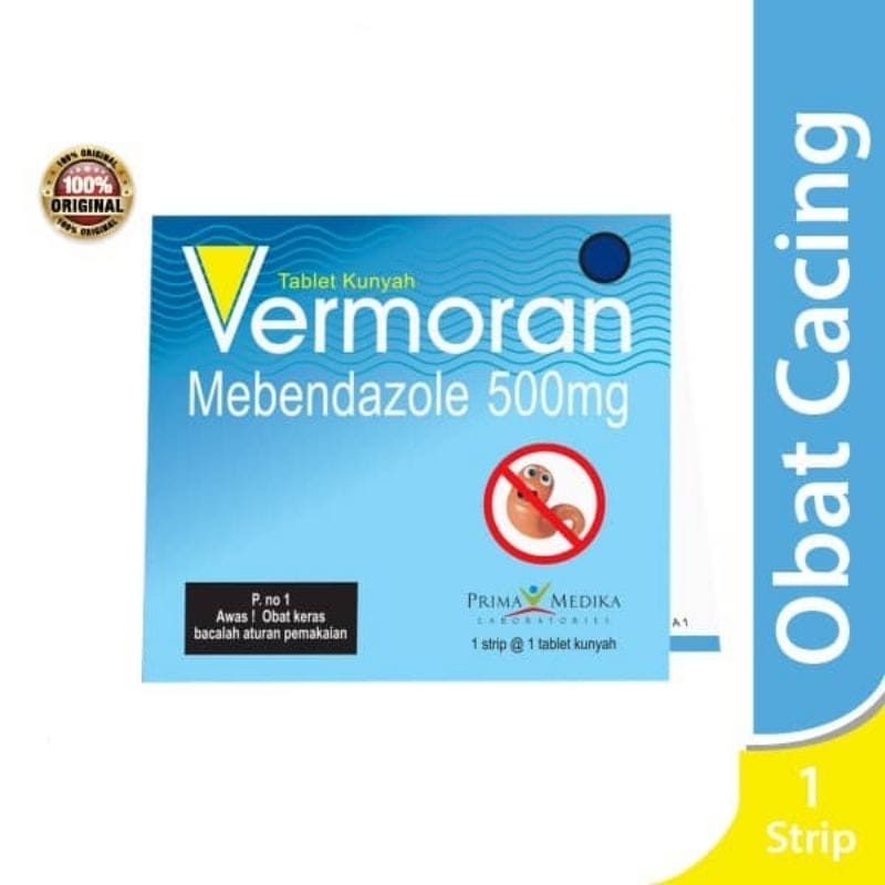 Vermoran Mebendazole 500Mg / Obat Cacing / Cacing Kremi / Infeksi Cacing /