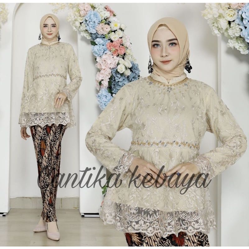 Kebaya tulle arrabella//kebaya cantika//kebaya tunangan//kebaya modern
