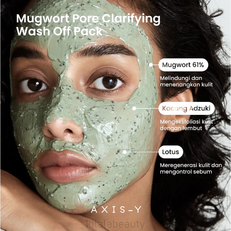 AXISY/AXIS-Y Mugwort Pore Clarifying Wash Off Pack 100gr/Axis y Mugwort / Axis-y Clay Mask