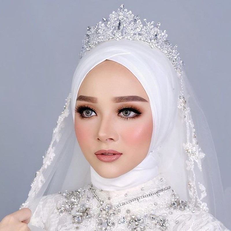 Berlian Imitasi Mahkota Buatan Tangan Kristal Untuk Aksesoris Rambut Pengantin