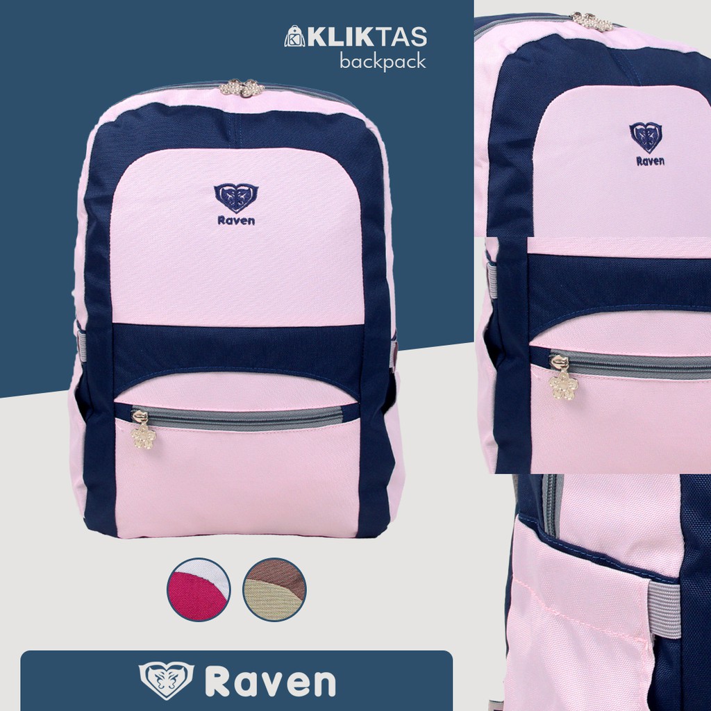 [KLIKTAS] Tas Ransel Anak Perempuan ABG RAVEN 710105 Backpack Remaja Wanita Minimalis Aesthetic Sekolah SMP SMA Kuliah