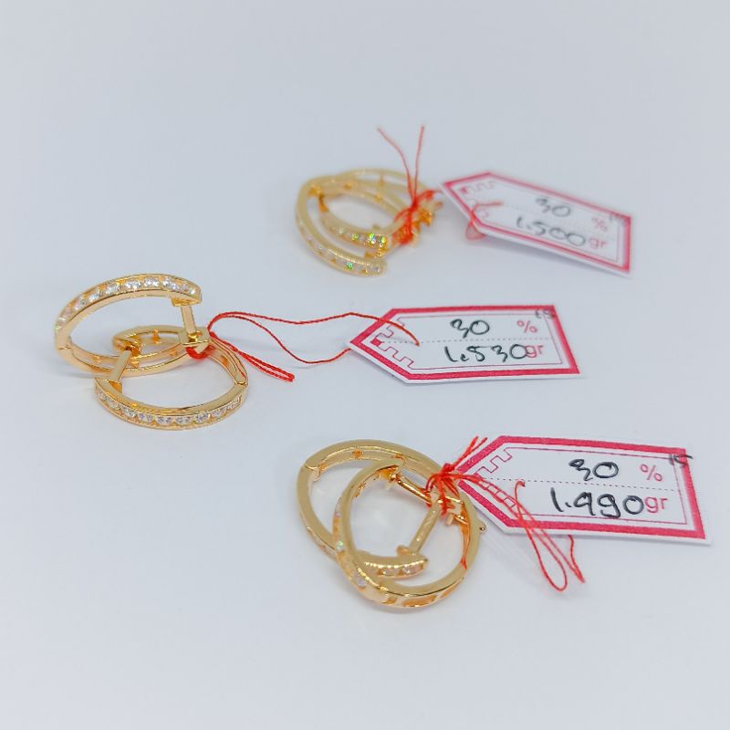 ANTING KLIP BESAR EMAS ASLI 300%/6K