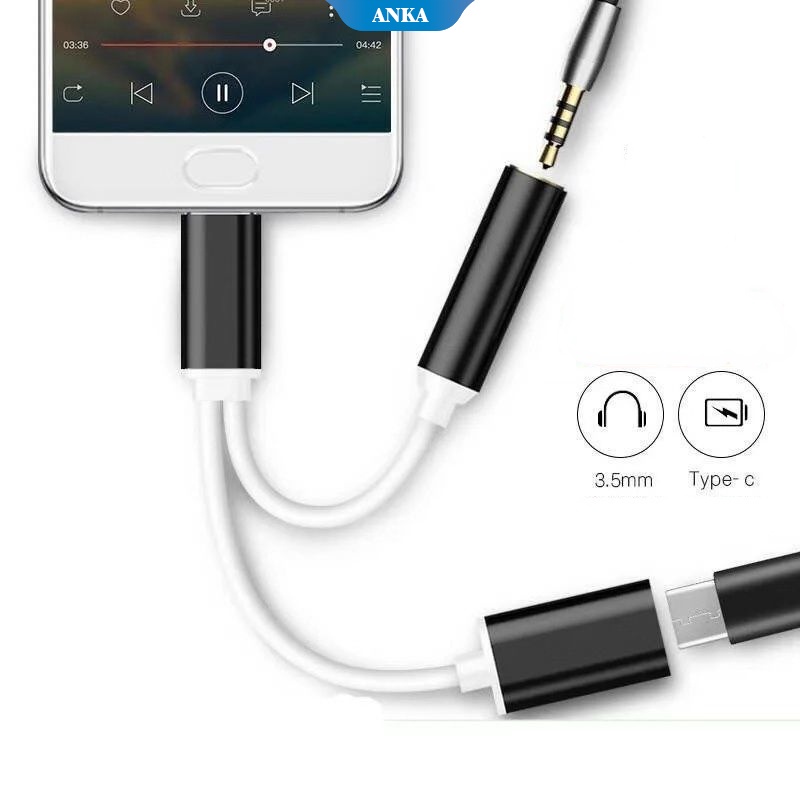 Headset adaptor kabel audio tipe C untuk mendengarkan musik mengisi daya VIVO X50 kabel adaptor dua-dalam-satu Xiaomi 9 Huawei p30/nova6pro7typec adaptor headset 3.5mm untuk Android