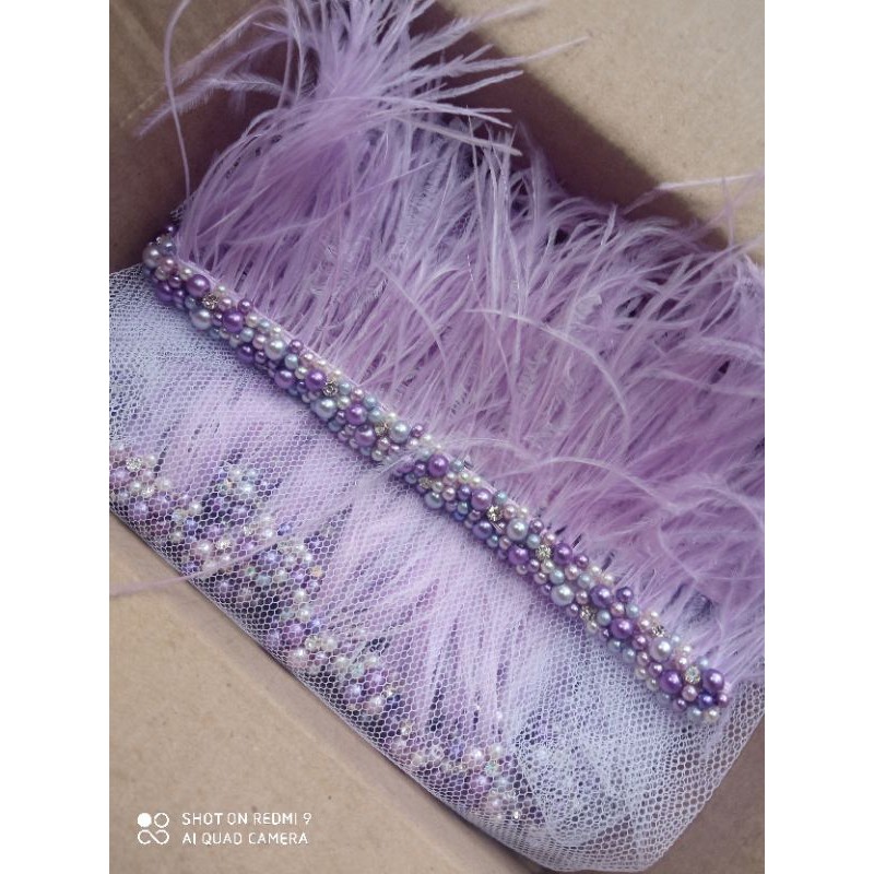 Bulu ostrich payet (bulu ostrich panjang)