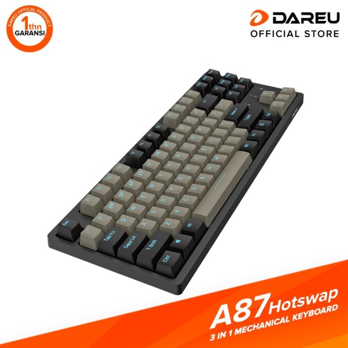 Dareu A87 Black Gray Hotswap Wireless RGB Mechanical Keyboard Gaming