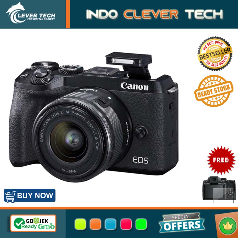 Canon EOS M6 Mark II Kit 15-45mm IS STM - GARANSI RESMI