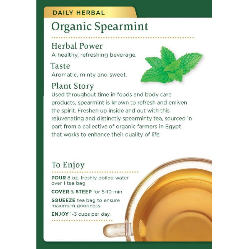 Organic Dried Spearmint Leaf Tea / Teh Daun Spearmint - 50 Gram