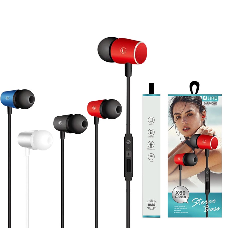 BUDS IN-HF X60 / HEADSET / HEDSET / HANDSFREE / EARPHONE XRD X60 SUPER BASS ORI