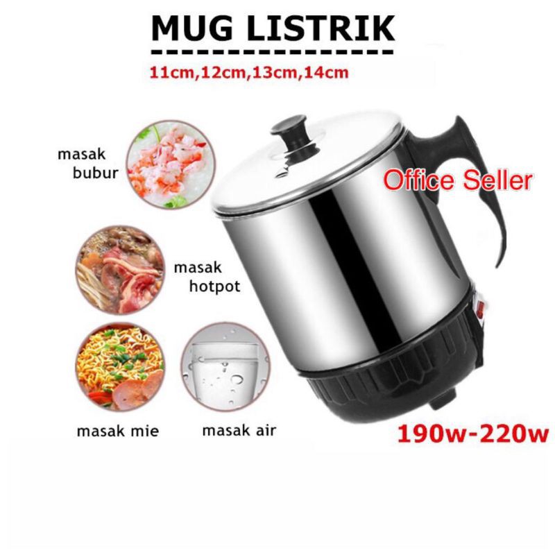 Teko Listrik Stainless Steel | Pemanas Air Kettle Electric 11cm, 12cm, 13cm, 14cm