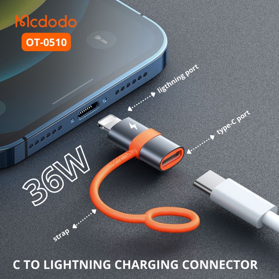 MCDODO OT-051 PD 36W Fast Charging Type C to Lightning Usb Adapter