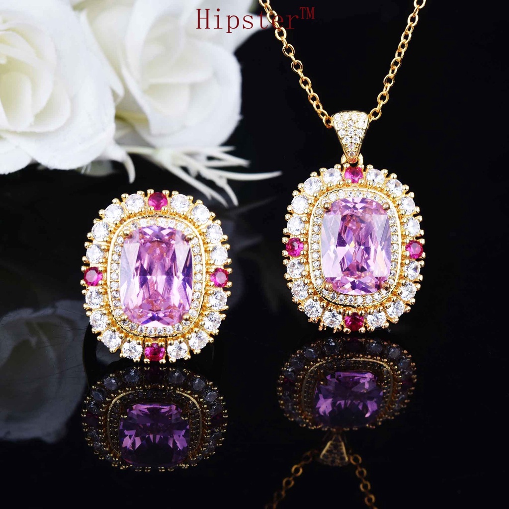 High-End Jewelry Pendant Luxury Ruby Set Rings Necklace