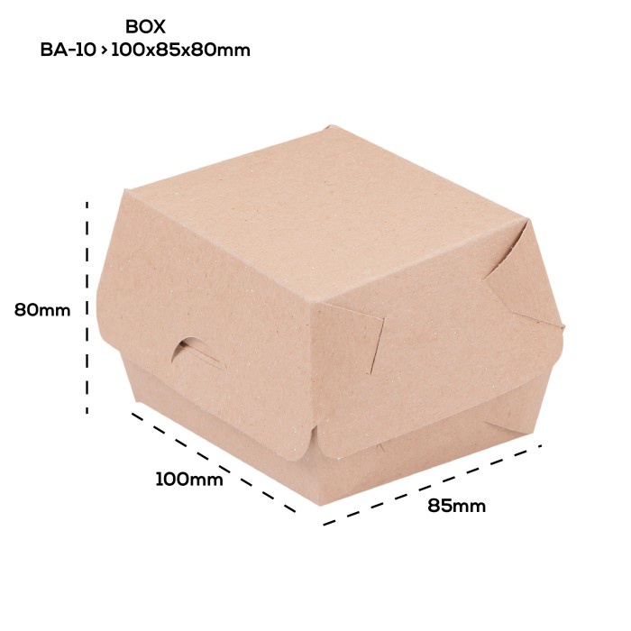 BURGER BOX / DUS / DOS / KOTAK KUE /ROTI uk.10x8,5x8cm KRAFT