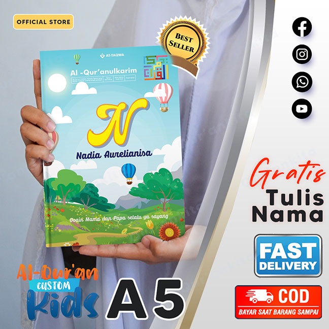 Qur'an Custom Kids Balloon A5 | At-Taqwa | Gratis Tulis Nama