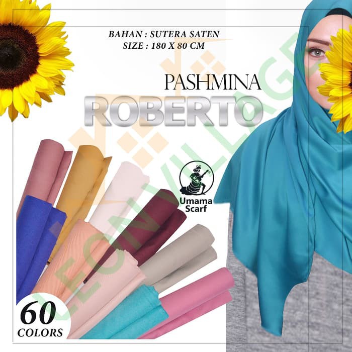 Flash Deal Kerudung Pashmina Satin Polos Rawis Roberto By Umama Hijab Jilbab Fashion Muslim 20 - 100