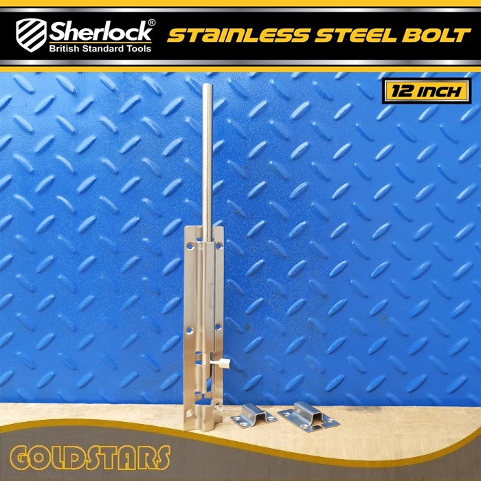 Grendel Slot Kunci Pintu 12 inch Sherlock Stainless Steel