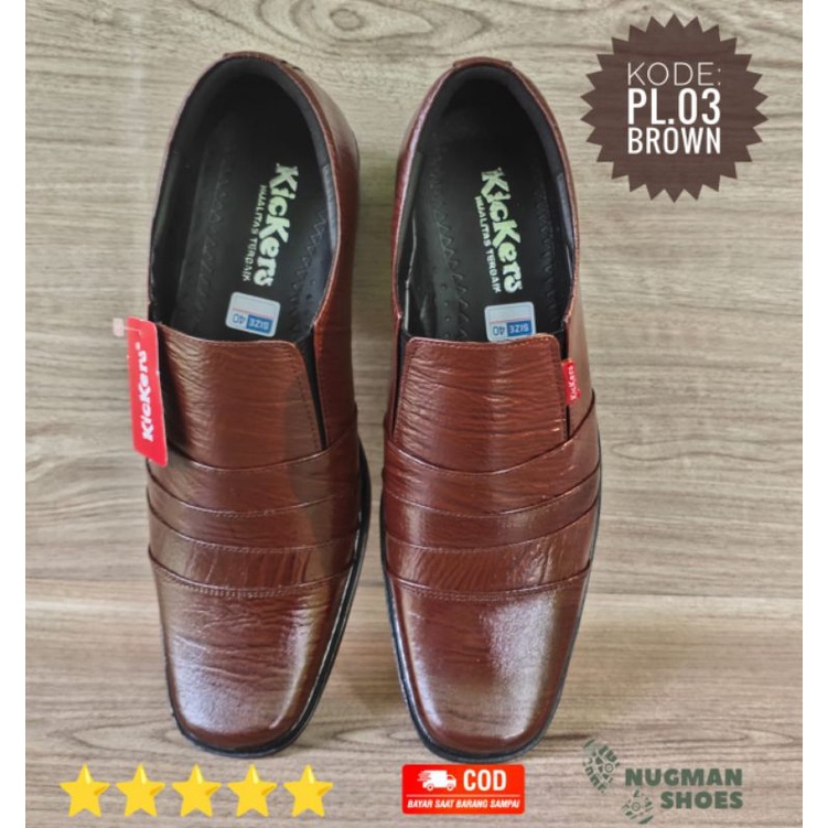 Sepatu Pantofel PL.03 Brown/Sepatu Formal/Sepatu Kantor/Sepatu Pria/Sepatu Kulit Asli
