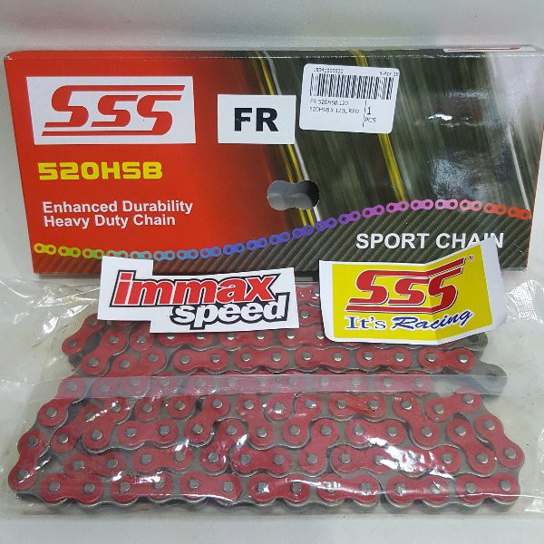 SSS 520HSBT Warna Merah Hijau Biru 120L Heavy Duty Touring Chain Rantai Rante 520 520h 520 hsb hsbt