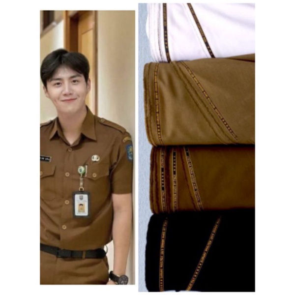 KAIN BAHAN SETELAN BAJU DINAS PEMDA/KHAKI,KAIN BAHAN CELANA PRIA WANITA/HITAM/PUTIH/KAIN METERAN MUR