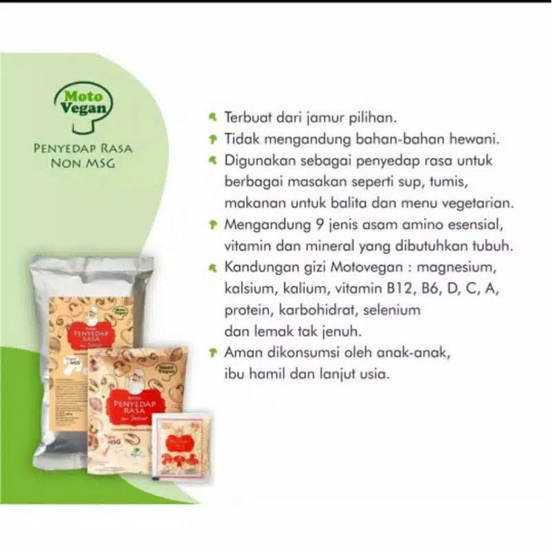 {EXP 09/2023} MOTO VEGAN Kaldu Jamur Non MSG 50 g Halal │ Bukan Totole