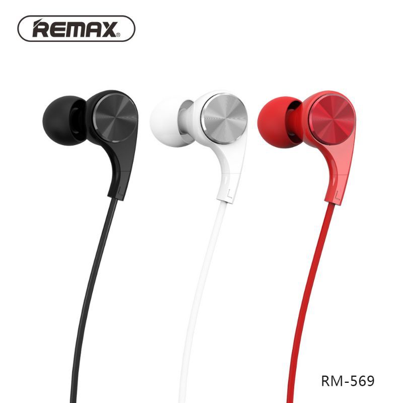 EARPHONE HANDSFREE SUPER BASS REMAX ORIGINAL 100% Remax Earphone Wired Music RM569 HEADSET