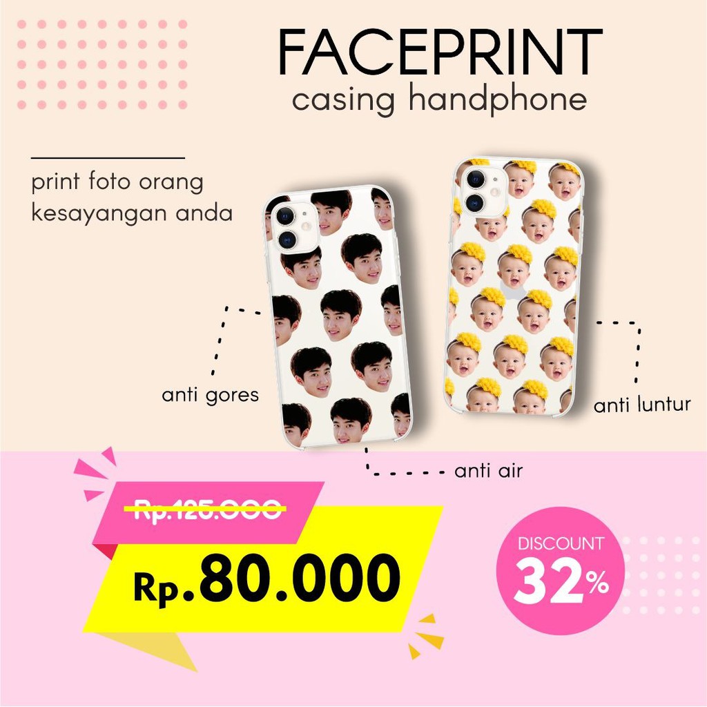 Custom Print Casing Handphone Gambar Muka