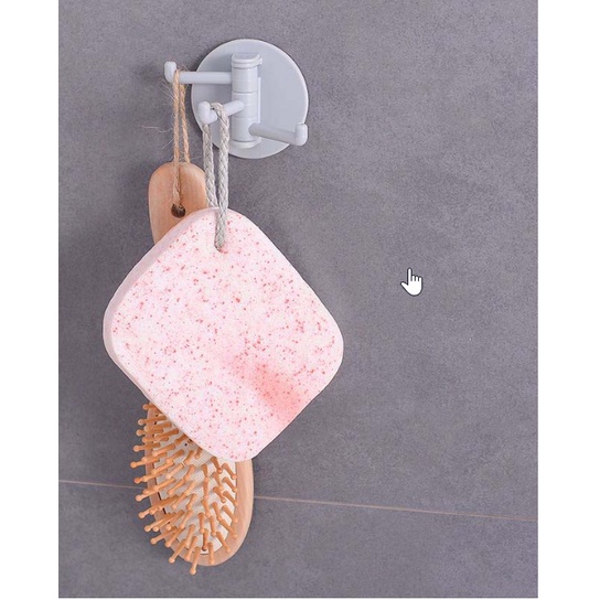 GANTUNGAN TEMPEL HOOK 3 CABANG PUTAR / TEMPELAN DINDING KAIT TEMBOK PINTU KAMAR MANDI HANGER PENGAIT BAJU