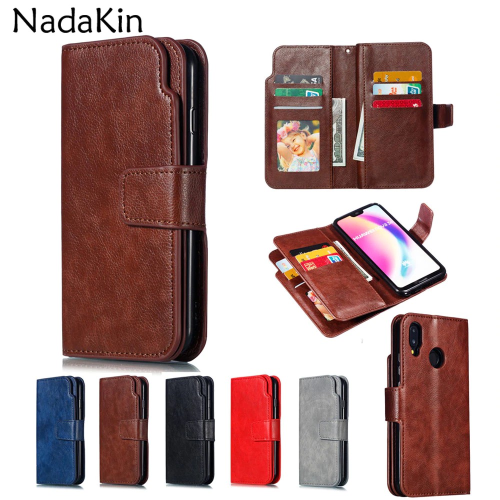 9 Cards Slot Book Phone Case for Huawei Mate 10 P8 P9 P10 P20 Lite 2016 2017 Pro P Smart Flip