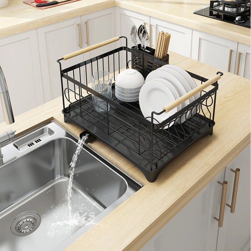 Rak Pengering Cuci Piring Kitchen Dish Rack Drain Basket - MYHY001 - Black