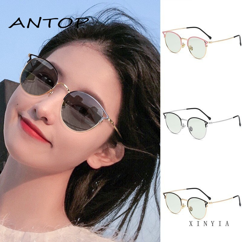 [2 In 1 Photocromic] Kacamata Lensa Photocromic + Anti Radiasi Blueray (Bluechromic) Pria Wanita Frame Besi Photochromic ANTOP