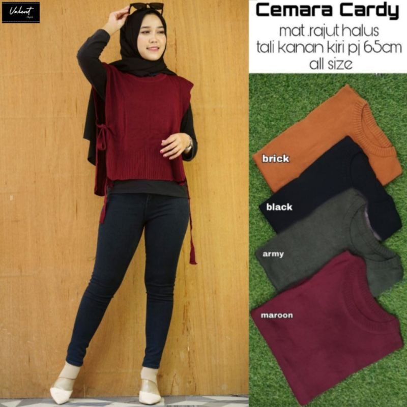 Cemara cardy / vest outer tali rajut halus