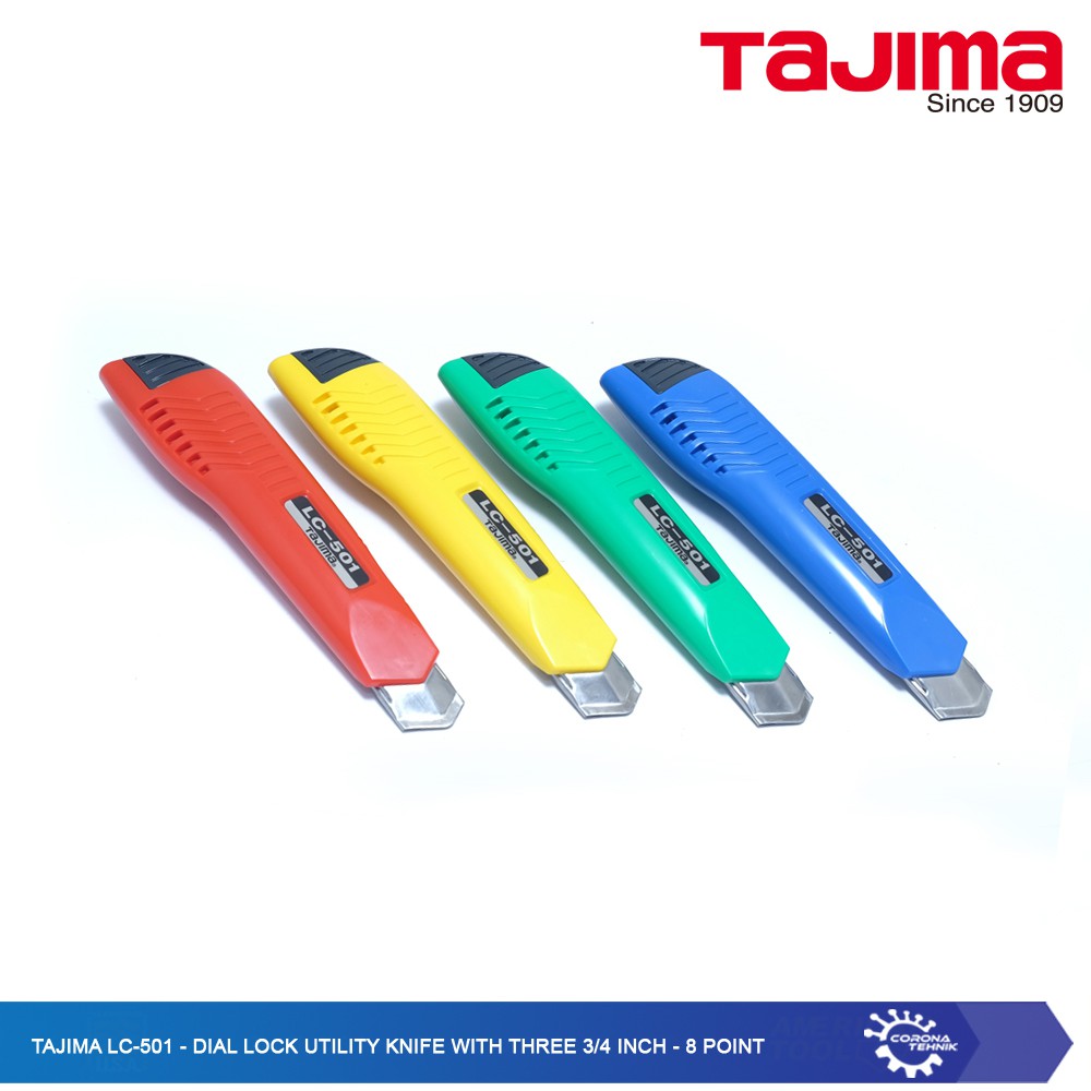 Tajima LC-501 - Dial Lock Utility Knife with Three 3/4 Inch - 8 Point