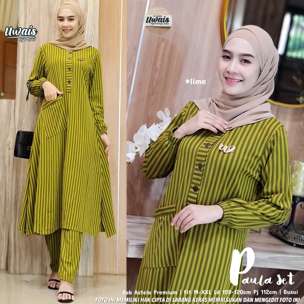 GAMIS ORIGINAL UWAIS | PAULA SET READY STOCK BEST SELLER