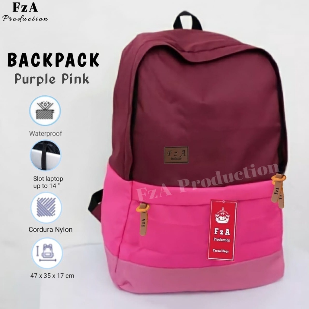 Tas Ransel Punggung Distro Casual Pria Wanita / Tas Ransel Laptop Original - FzA Gratis Dompet BUY 1 GET 1