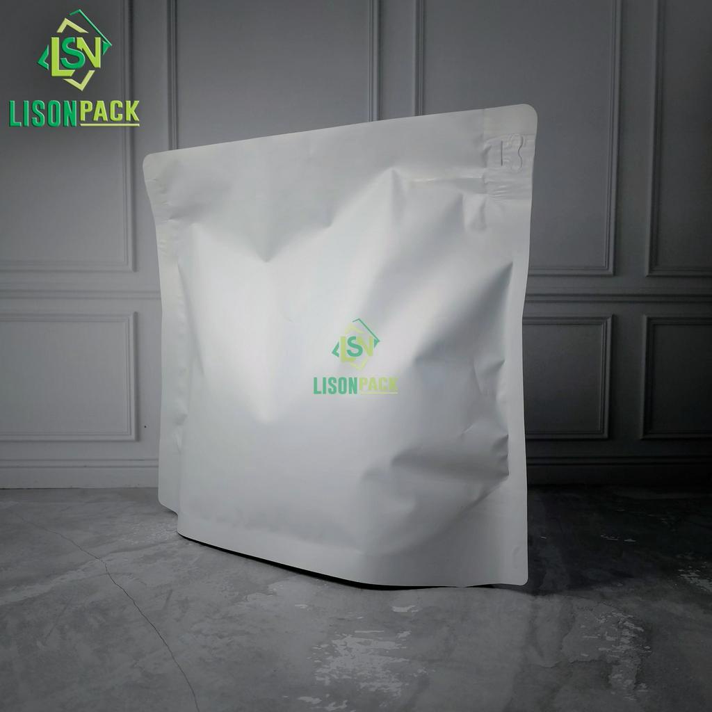 Standing Pouch Trapesium Zipper / White Doff 500gr Diamond / Kemasan Kopi Lisonpack